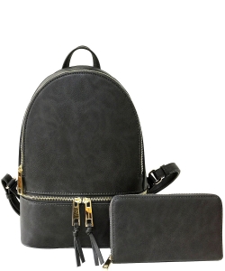 New Fashion Backpack with Wallet LP1062W CHARCOAL GRAY